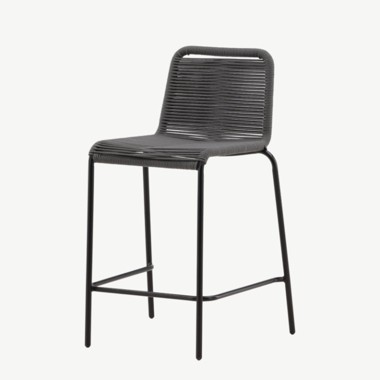 Metallist baaritool Lindos, must/tumehall, 53x53x88, 6072-022 6072-022