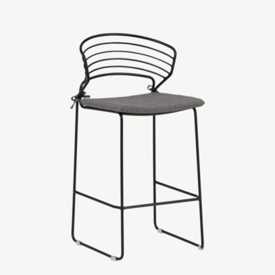 Metallist baaritool terrassile Milano, must/hall, 6015-001 6015-001