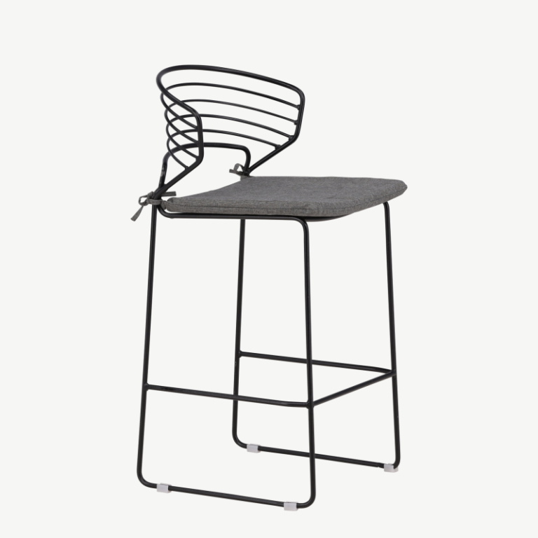 Metallist baaritool terrassile Milano, must/hall, 6015-001 6015-001
