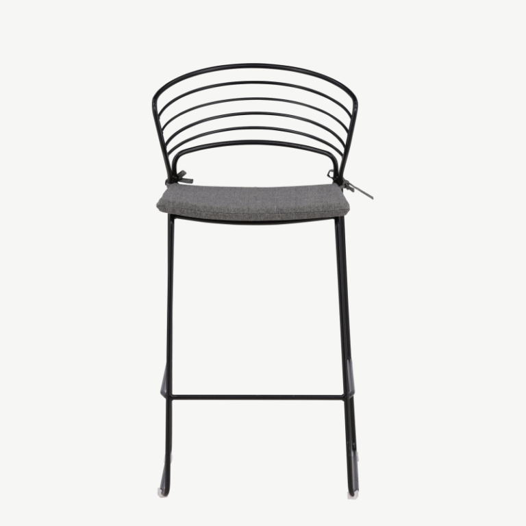Metallist baaritool terrassile Milano, must/hall, 6015-001 6015-001