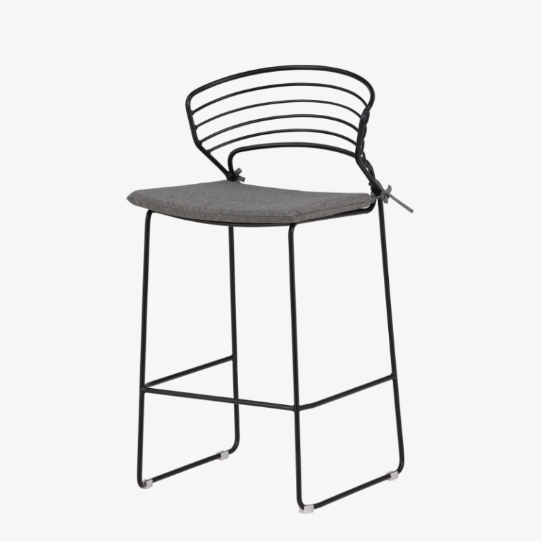 Metallist baaritool terrassile Milano, must/hall, 6015-001 6015-001