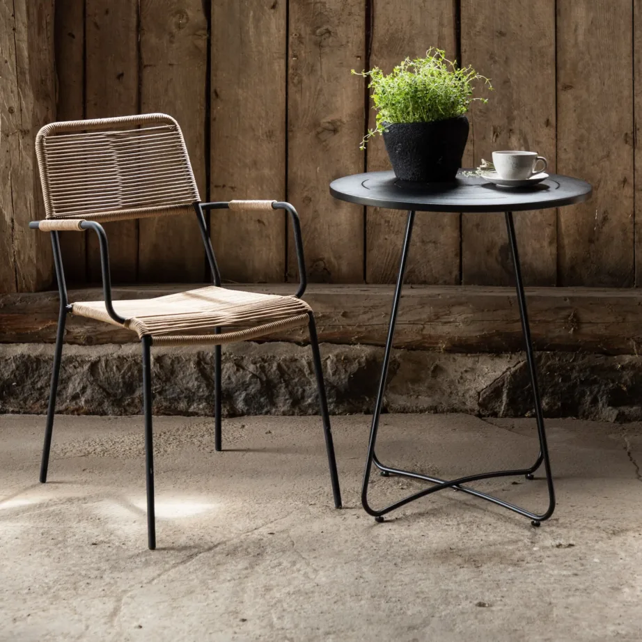 Metallist kohvilaud Bacong, must, ø60×74, 6130-001 – 6