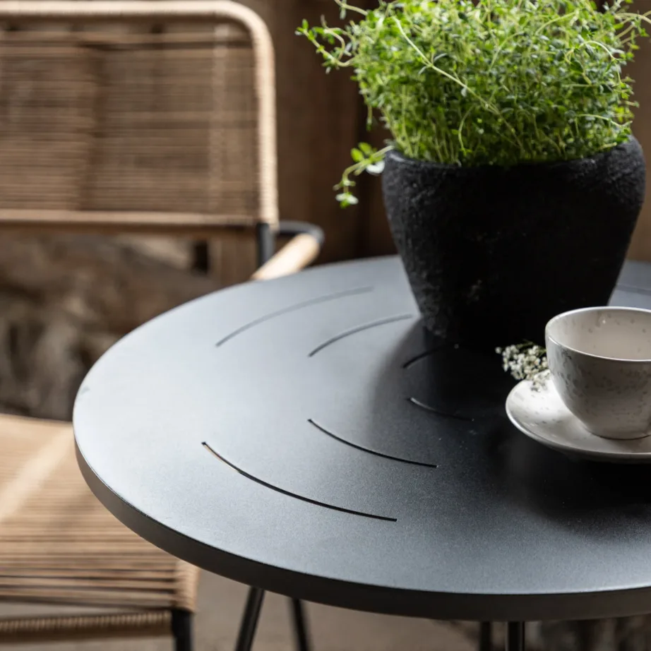 Metallist kohvilaud Bacong, must, ø60×74, 6130-001 – 7