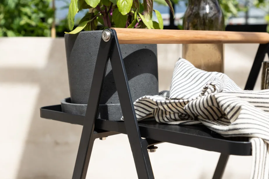 Metallist lisalaud terrassile Clarin, must, 40x45x50, 6133-001 – 7