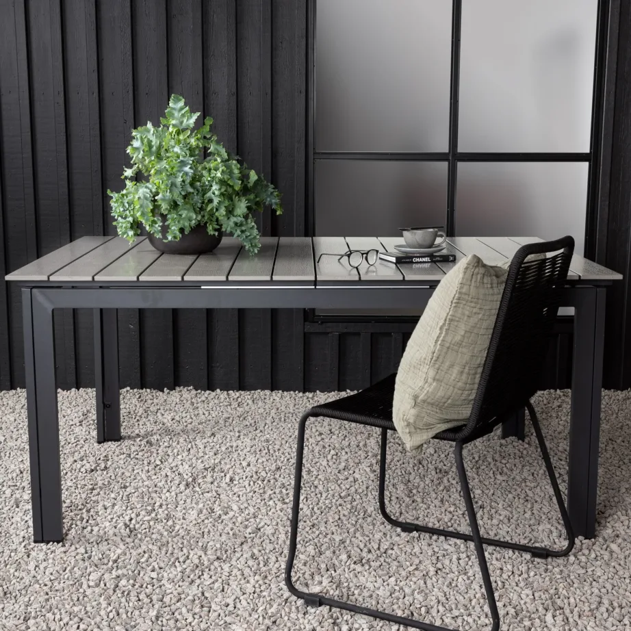 Metallist pikendatav aia söögilaud Levels, must/hall, 4029-620 – 6