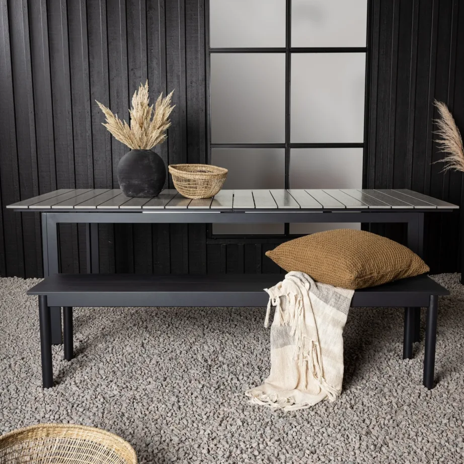 Metallist pikendatav aia söögilaud Levels, must/hall, 4035-620 – 8