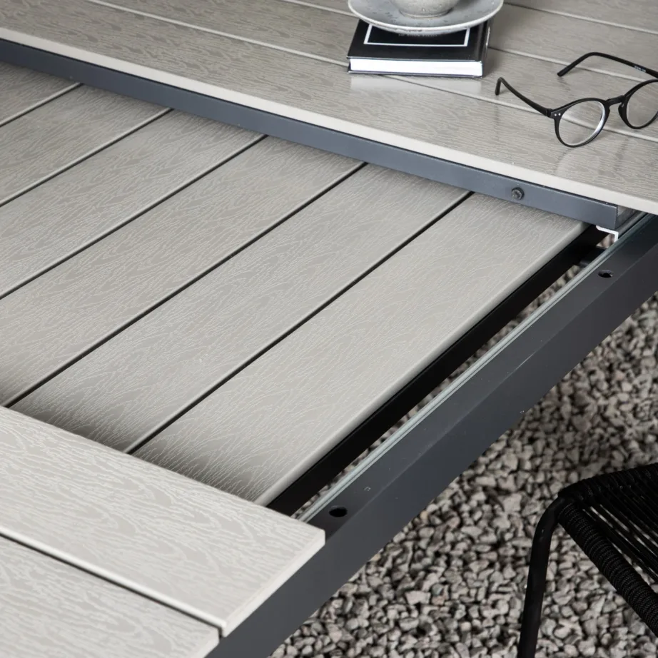 Metallist pikendatav aia söögilaud Levels, must/hall, 4029-620 – 9