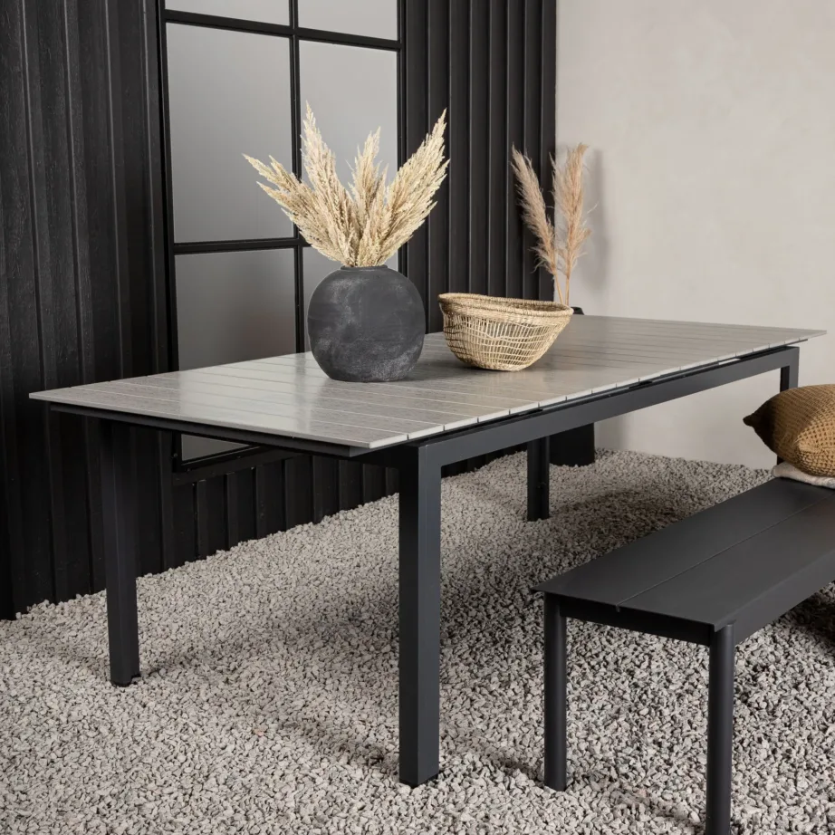 Metallist pikendatav aia söögilaud Levels, must/hall, 4035-620 – 10