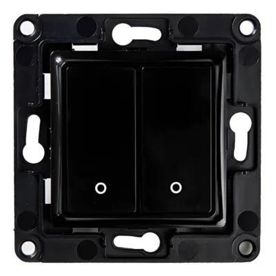 Must nutilüliti Shelly Wallswitch2Black, kahe nupuga seinalüliti