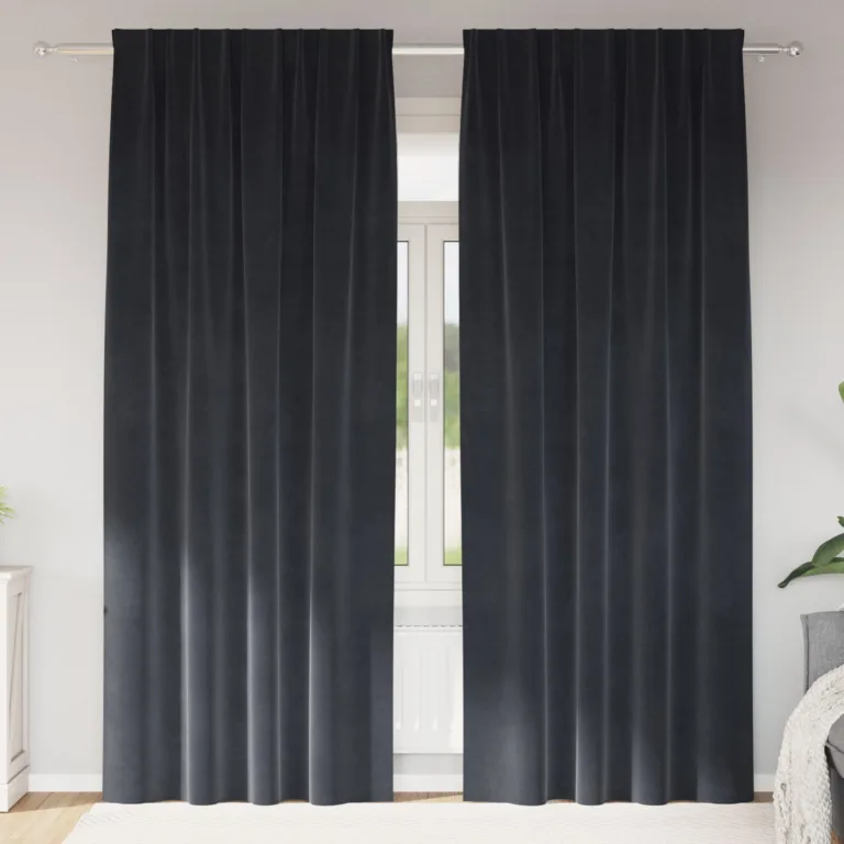 Mustad Kardinad Ülemise Lindi Kaupa 2 tk Tumedat Halli Velvetit