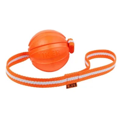 Nööriga koerapall suurtele koertele Waudog Liker Line 9, 9 cm, oranž