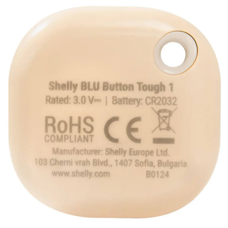 Nutikas Bluetooth nupp Shelly BLU Tough 1 (mokka, veekindel, CR2032)