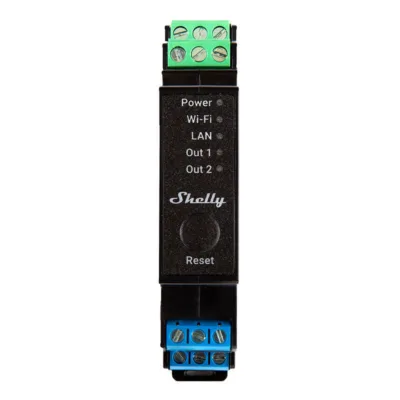 Nutikas DIN relee energiakulu mõõtmisega Shelly Pro 2PM WiFi/LAN, 2 kanalit