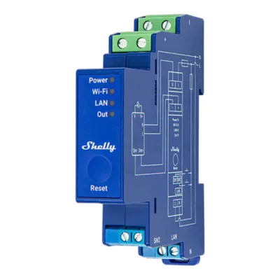 Nutikas LED-dimmer Shelly Pro Dimmer 0/1-10V PM, DIN, WiFi/Bluetooth