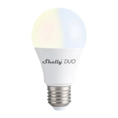 Nutikas LED pirn Shelly Duo E27, 9W, 800 lm, 2700–6500K Wi-Fi-ga