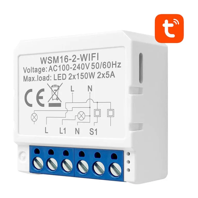 Nutikas WiFi lüliti Avatto WSM16-W2 (2 kanalit, TUYA)