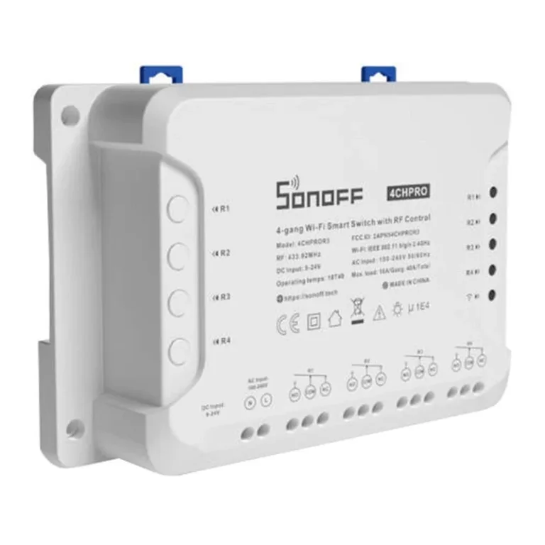 Nutikas WiFi lüliti Sonoff 4CHPROR3, 4-kanaliline (RF, 2200 W/kanal)