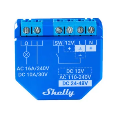 Nutikas WiFi relee Shelly Plus 1, potentsiaalivaba (WiFi, Bluetooth)