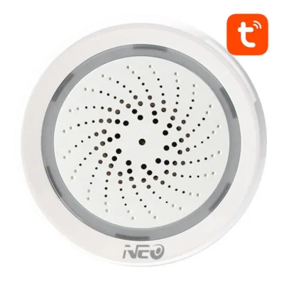 Nutikas alarmsireen NEO NAS-AB02WT, WiFi, temperatuuri- ja niiskusandur, Tuya
