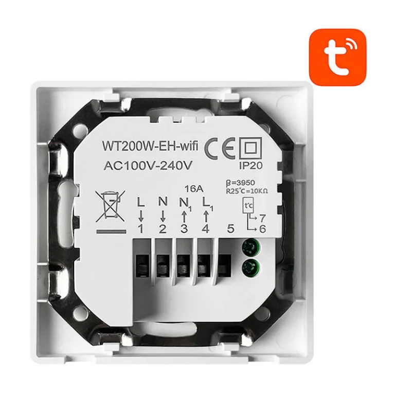 Nutikas katlatermostaat Wi-Fi Avatto WT200-BH-3A-W (Tuya, 3A, LCD)