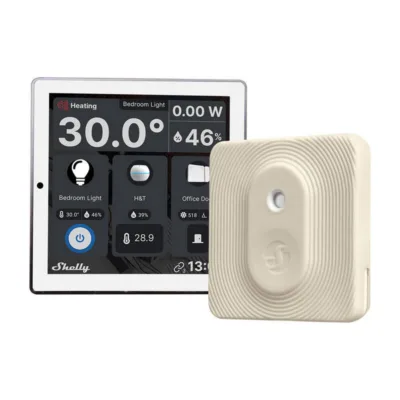 Nutikas kodu juhtpaneel Shelly Wall Display ja BLU H&T andur (valge/ivoor, Wi-Fi, Bluetooth)