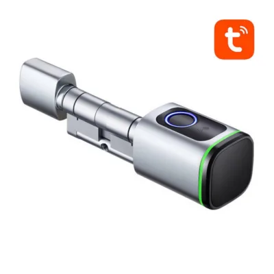 Nutikas lukusilinder sõrmejäljelugejaga Avatto SDL-S1-S90 (90 mm, hõbedane, Bluetooth, Tuya)