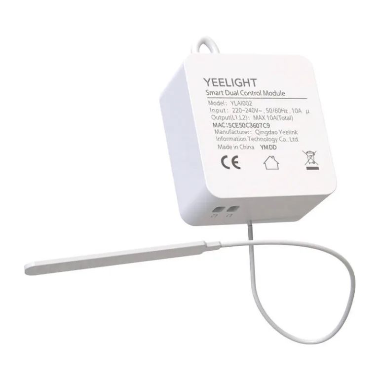Nutikas releemoodul Yeelight YLAI002 – kahekanaliline Wi-Fi/Bluetooth moodul