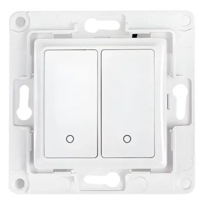 Nutikas seinaklüliti Shelly Wallswitch2White, 2-nupuline, valge