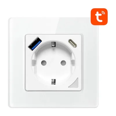 Nutikas seinapistik Avatto N-WOT10-USB-W, Wi-Fi, USB-A ja USB-C, valge