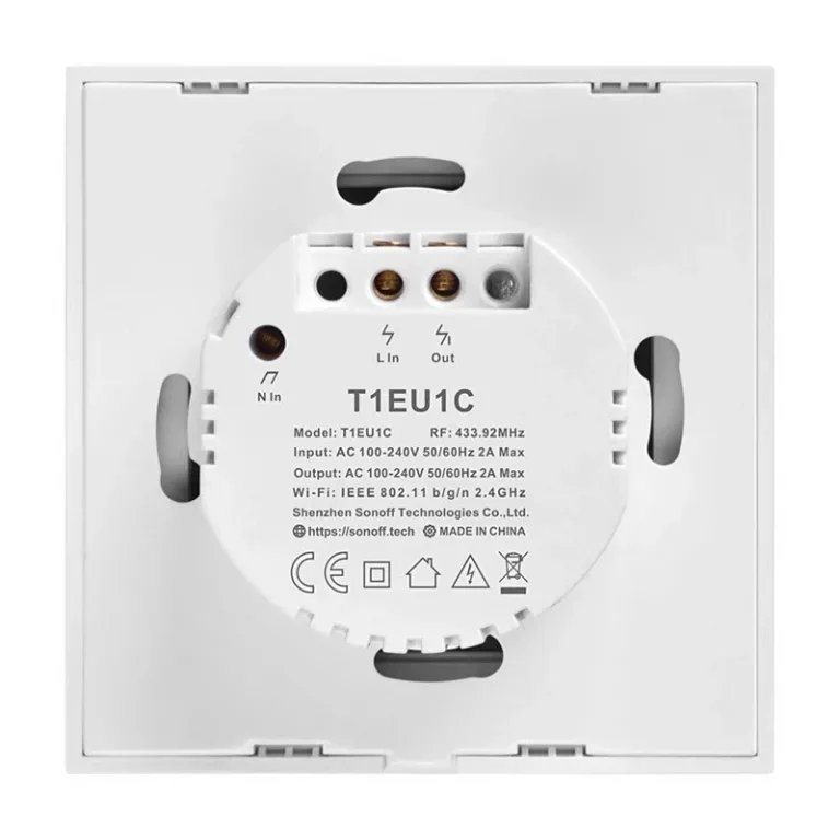 Nutikas valguslüliti Sonoff T1EU1C-TX, 1-kanaliline, WiFi ja RF toega