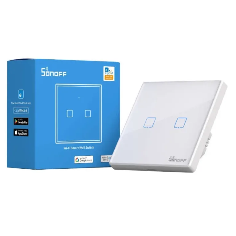 Nutikas valguslüliti Sonoff T2EU2C-TX WiFi/RF, 2 kanalit