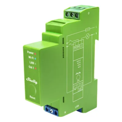 Nutikas valgustuse dimmer Shelly Pro Dimmer 1 (Wi-Fi, LAN, Bluetooth, DIN-liist, 1 kanal, 200 W)