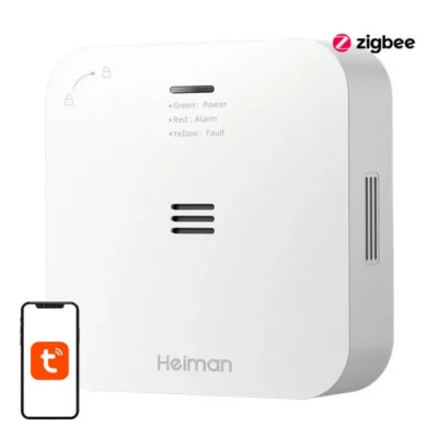 Nutikas vingugaasiandur Heiman HS-720ES Zigbee, Tuya, patareitoitega