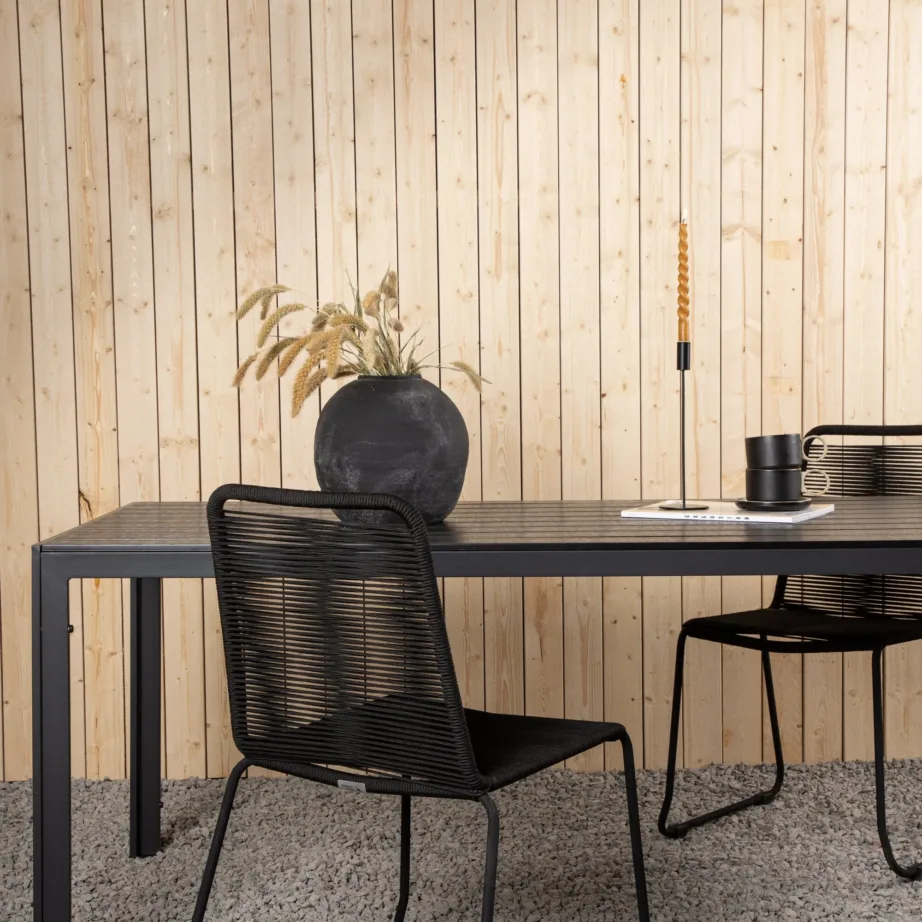 Alumiiniumist kandiline aia söögilaud Break, must, 205×90, 1026-408 – 7