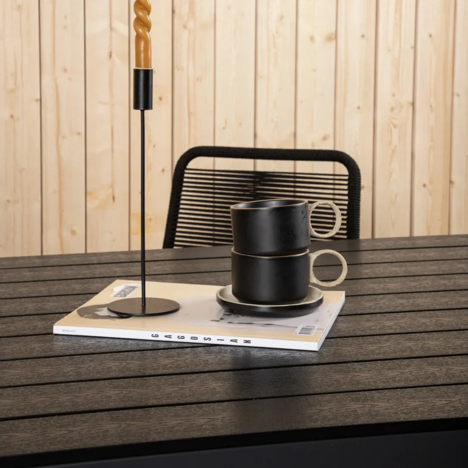 Alumiiniumist kandiline aia söögilaud Break, must, 205×90, 1026-408 – 8