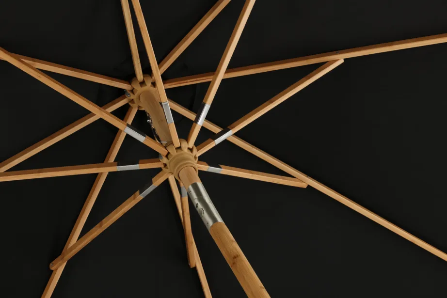 Puidust päikesevari Cerox, must/naturaalne, 270cm, 2092-313 – 8