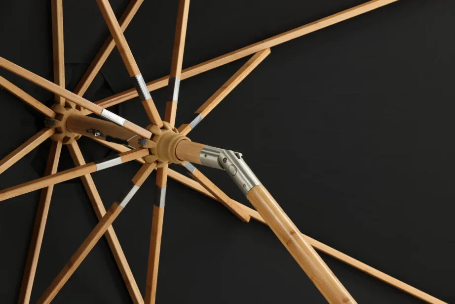 Puidust päikesevari Cerox, must/naturaalne, 270cm, 2092-313 – 9