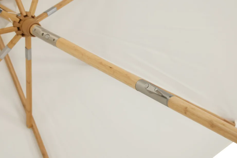 Puidust päikesevari Cerox, naturaalne/valge, 270cm, 2092-414 – 8