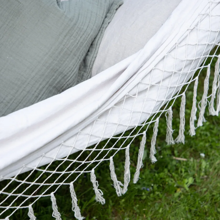 Puuvillast ja polüestrist võrkkiik Banate, valge, 150×200, 6115-001 – 7