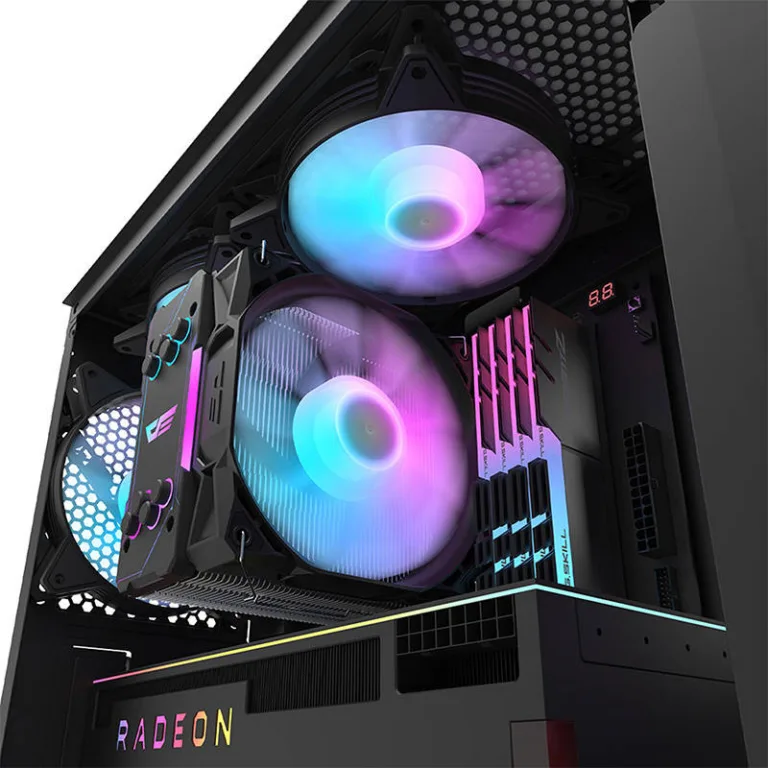 RGB arvutikorpus Darkflash DK352 Plus – 4 ventilaatoriga, must, karastatud klaas