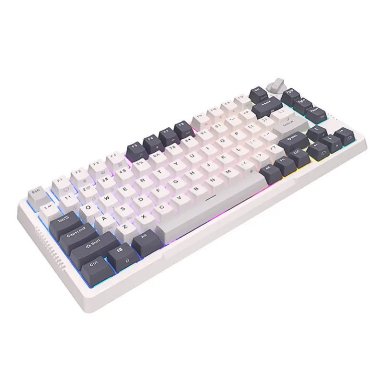 RGB mehaaniline klaviatuur Royal Kludge RKH81, Sky Cyan lülitid, 3750 mAh, valge