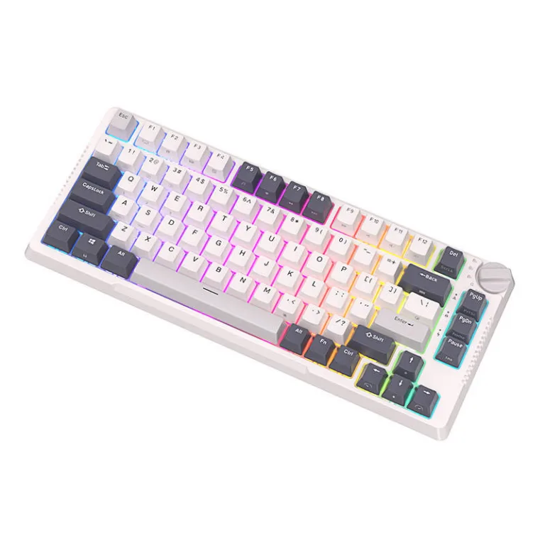 RGB mehaaniline klaviatuur Royal Kludge RKH81, Sky Cyan lülitid, 3750 mAh, valge