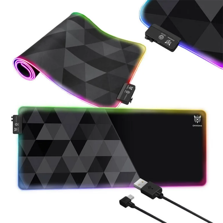 RGB valgustusega suur hiirematt Onikuma MP006 (must, 12 valgusefekti)