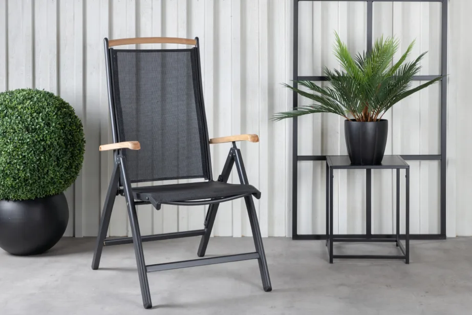 Metallist reguleeritava seljatoega aiatool Panama, must/naturaalne, 6049-520 – 6