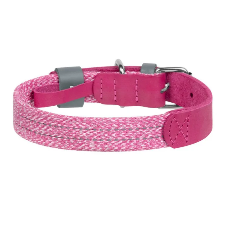 Roosa koerakaelarihm QR-koodiga Waudog Classic M (30–39 cm)
