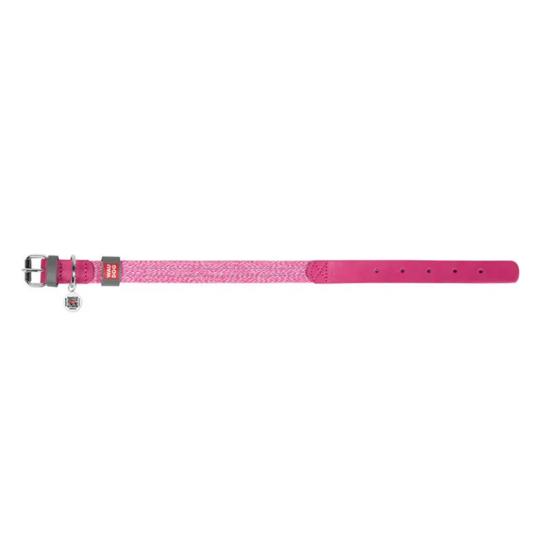 Roosa koerakaelarihm QR-koodiga Waudog Classic M (30–39 cm)