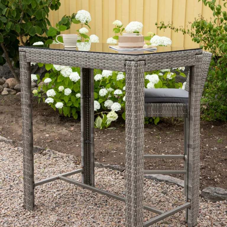 Rotangist baarilaud terrassile Alo, hall, 60,5x100x110,5, 6120-001 6120-001