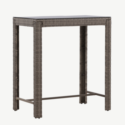 Rotangist baarilaud terrassile Alo, hall, 60,5x100x110,5, 6120-001 6120-001