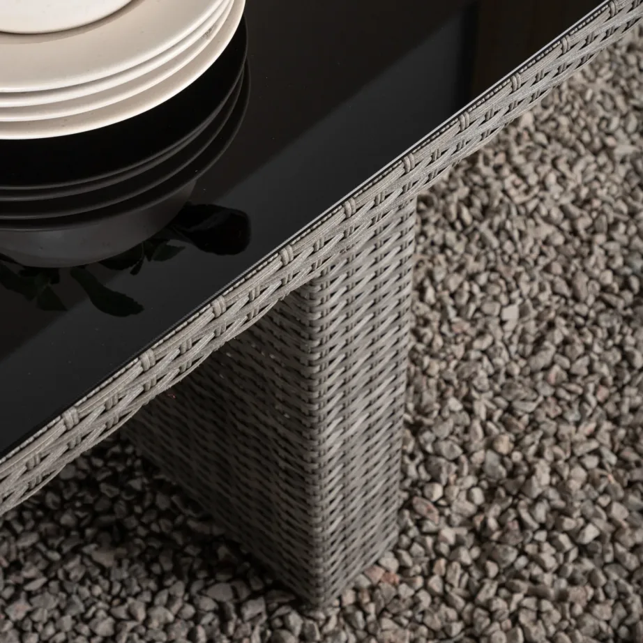 Rotangist kandiline aia söögilaud Padova, hall, 200×100, 7231-004 – 8