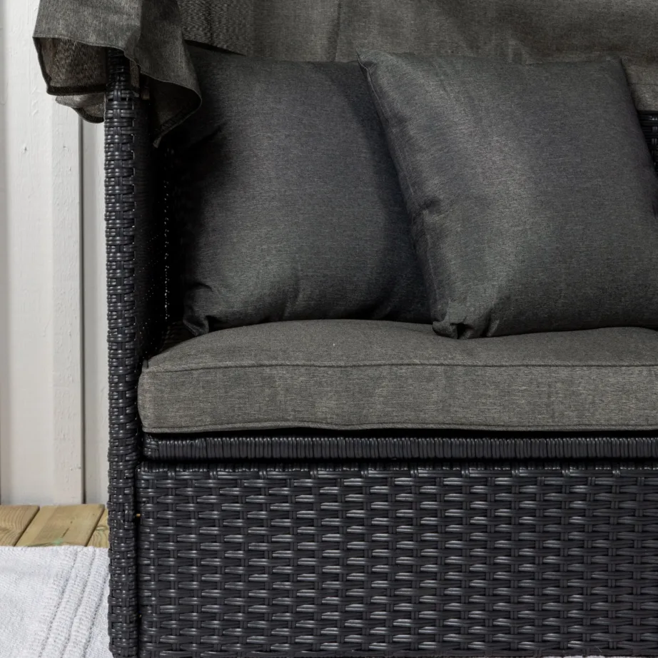 Rotangist lamamistool Nopy, must/hall, 2067-001 – 6